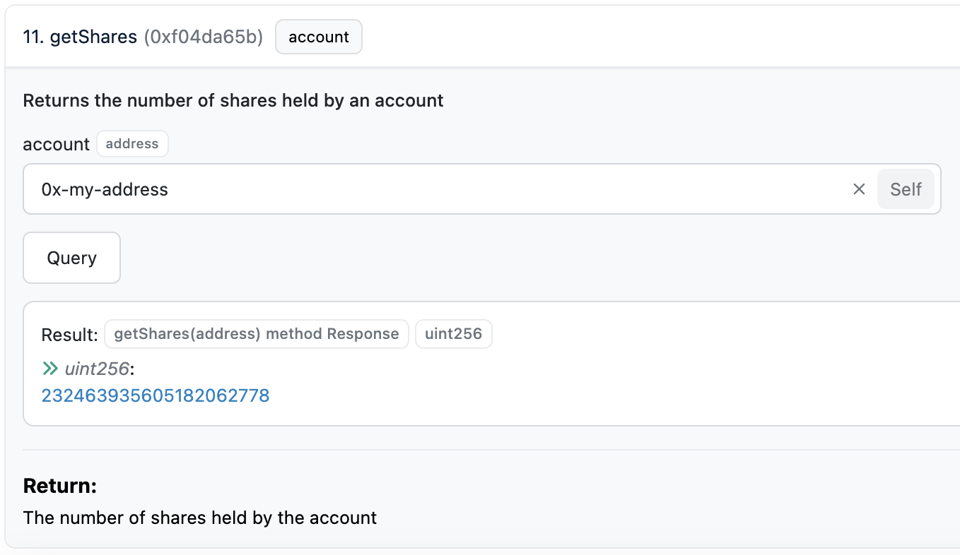 Unstake - Get Shares
