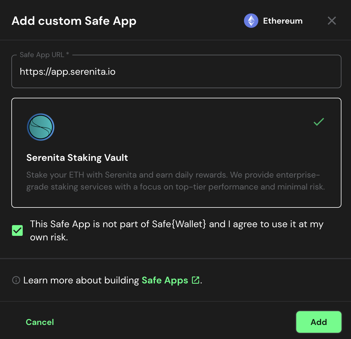 Safe{Wallet} - modal